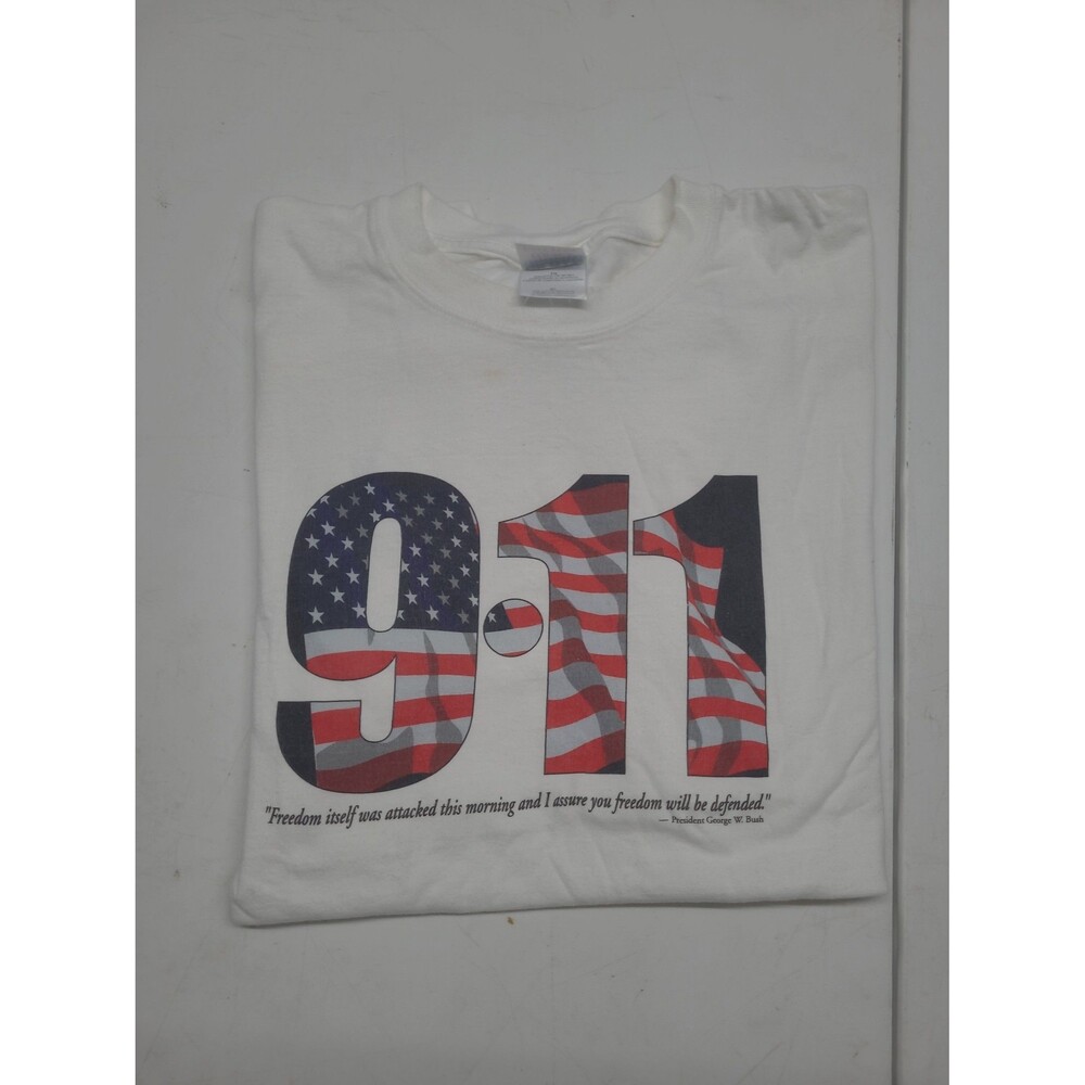 Vtg 911 Twin Towers Freedom T-Shirt George Bush